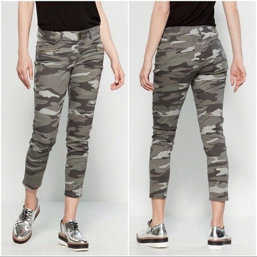 Democracy Size 6 Jeans “Ab”technology Skinny Leg Cropped Crop Camo Green Women’s